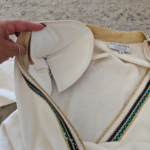 St. John Evening Vintage Womens Knit Wrap Sweater With Sparkle Accents 12 - Picture 11 of 15